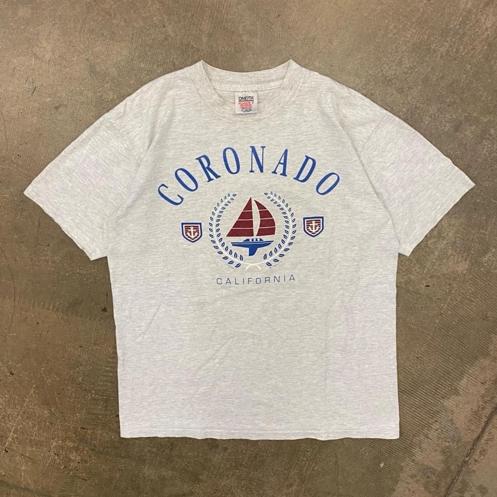 Vintage Coronado California 90s Oneita Destination Nature Sailboat T-Shirt XL